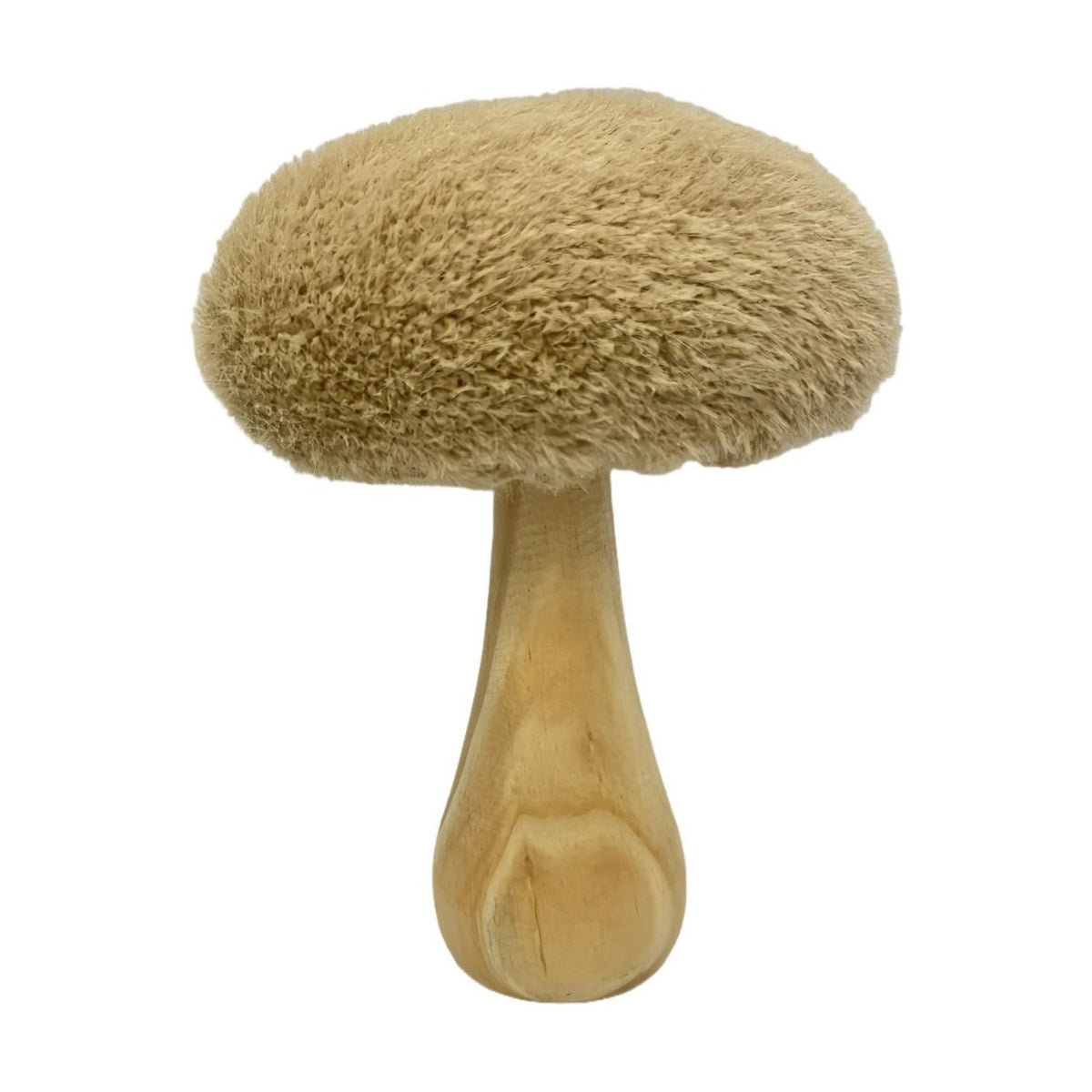 Faux Fur Domed Mushroom Plant with Flared Base 13cm - Brown