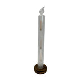 Fire Rising Effect Glass LED Taper Candle 39cm - White & Brown
