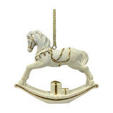 Rocking Horse Plastic Christmas Tree Decoration 10cm - White