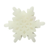 Silver Sparkle Snowflake Plastic LED Candle 14cm - White