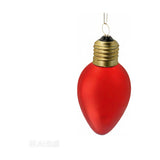 Glass Light Bulb Hanging Ornament with Gold Cap 12cm - Red
