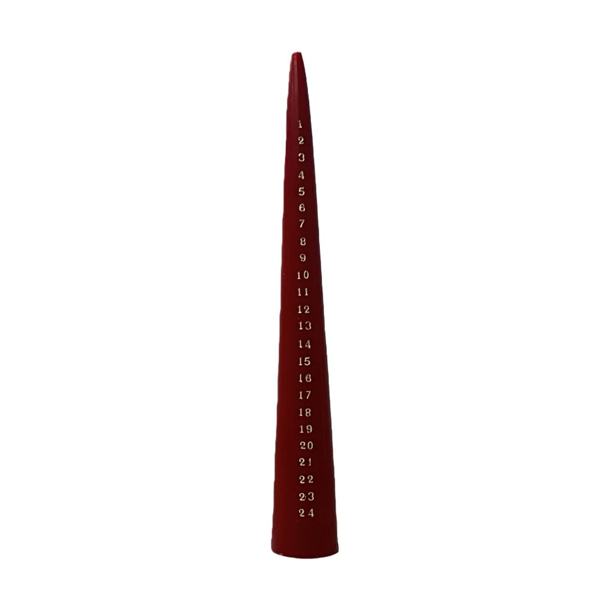 Christmas Countdown Numbered 1-24 Candle 37.5cm - Red & Gold
