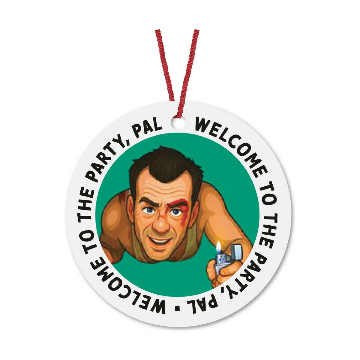 Welcome To The Party, Pal Ceramic Christmas Ornament 7.3cm - Blue