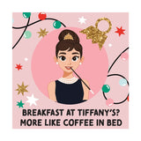 Icons Coffee in Bed Square Ceramic Coaster with Window Box - Pink