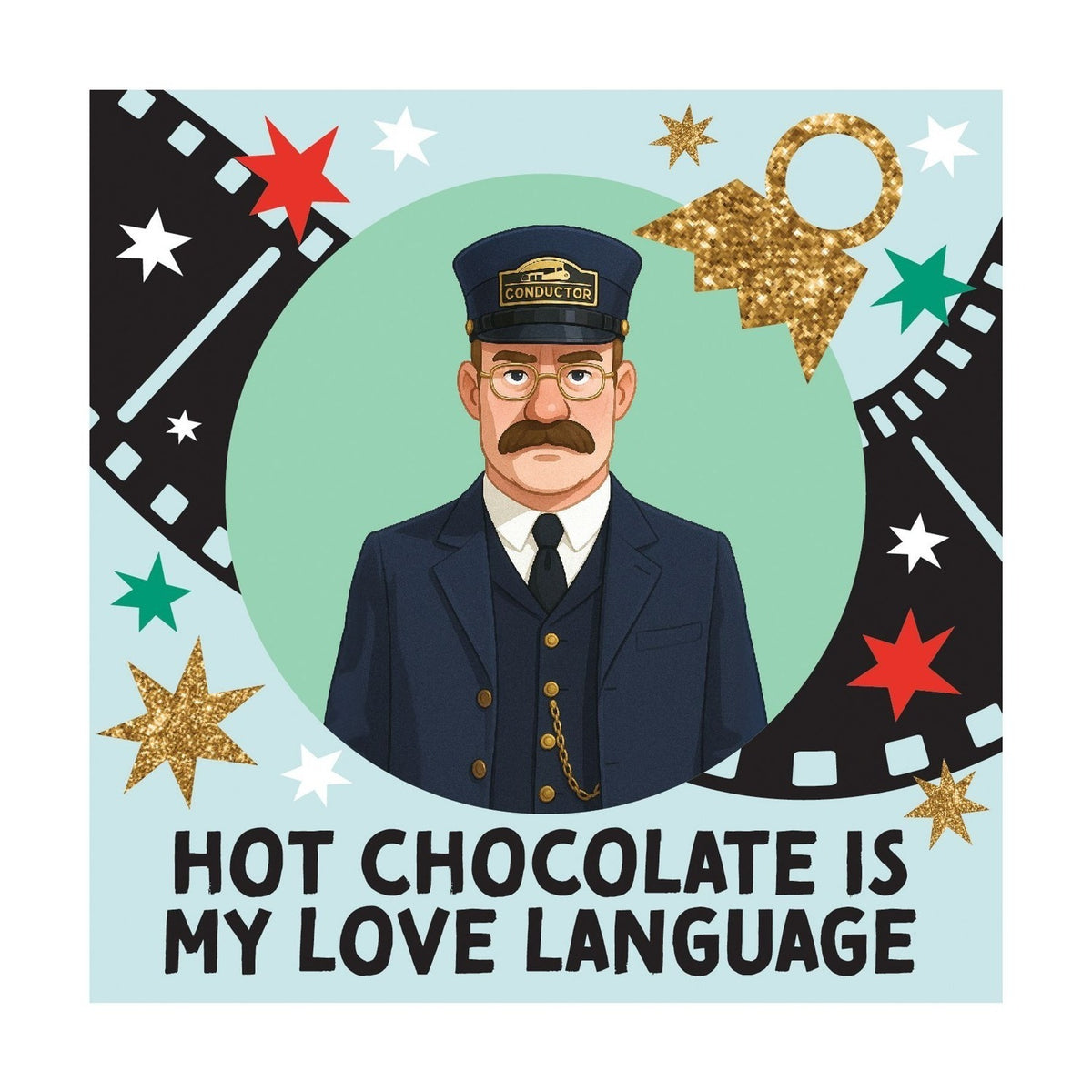Hot Chocolate Is My Love Language Ceramic Coaster - Light Blue