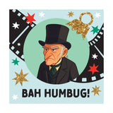 Bah Humbug Square Ceramic Christmas Coaster in Window Box