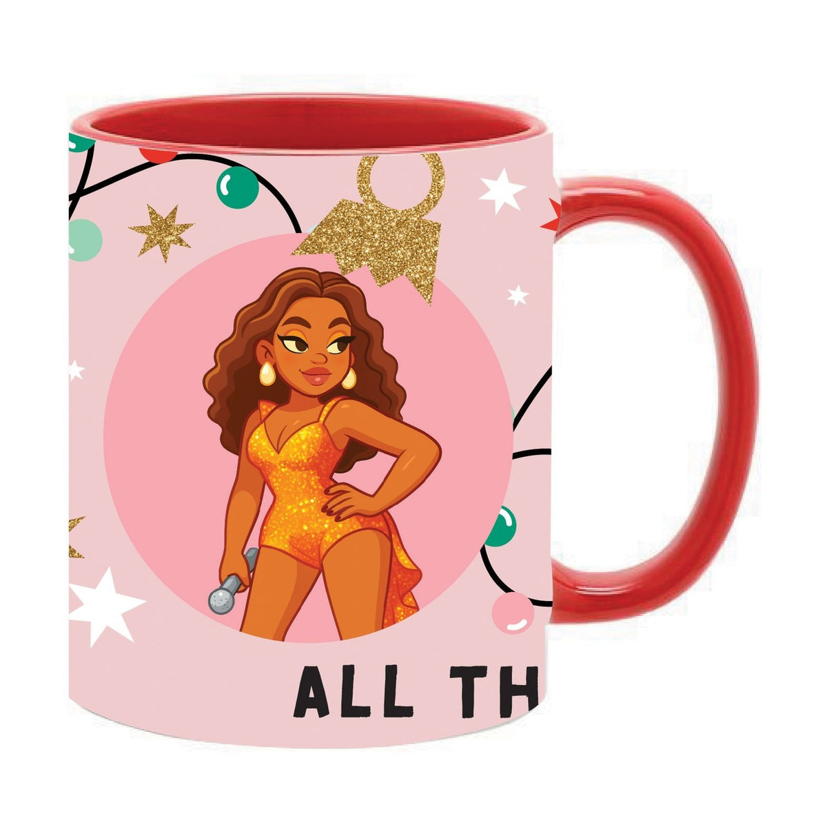 Icons All the Jingle Ladies Stoneware Mug 11oz - Pink