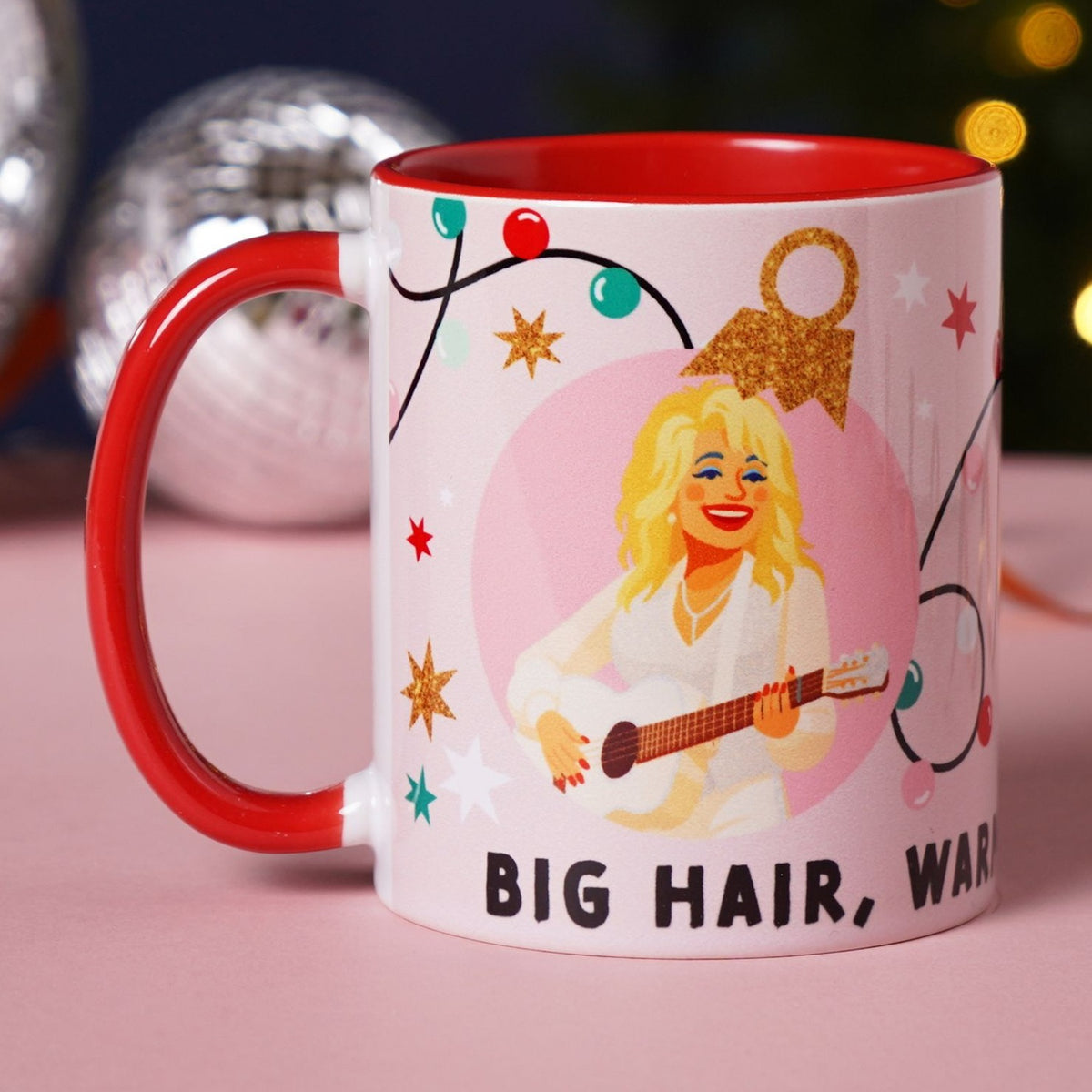 Big Hair, Warm Heart, Hot Tea 11oz Stoneware Mug - Pink