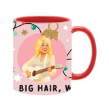 Big Hair, Warm Heart, Hot Tea 11oz Stoneware Mug - Pink