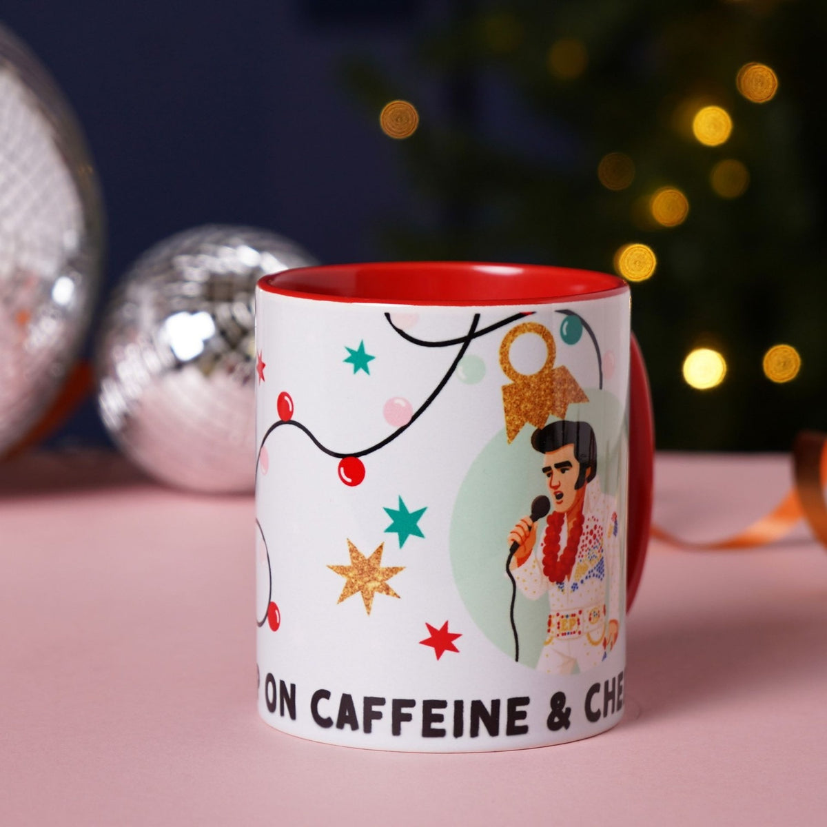 All Shook Up on Caffeine & Cheer Stoneware Mug 11oz - White