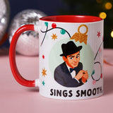 Icons Smooth Drinks Stoneware Mug 11oz with Red Handle - White