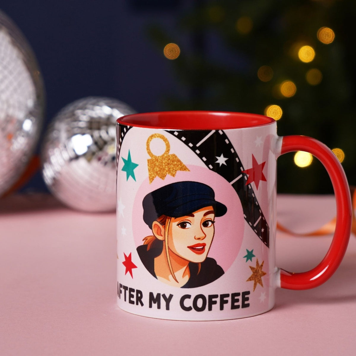 Film Icons Pretty After Coffee 11oz Stoneware Mug - Red
