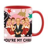 Icons Christmas No.1 Glossy Stoneware Mug 11oz - Red & White