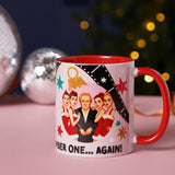 Icons Christmas No.1 Glossy Stoneware Mug 11oz - Red & White