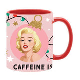 Icons Caffeine Is A Girl's Best Friend Stoneware Mug 11oz - Red