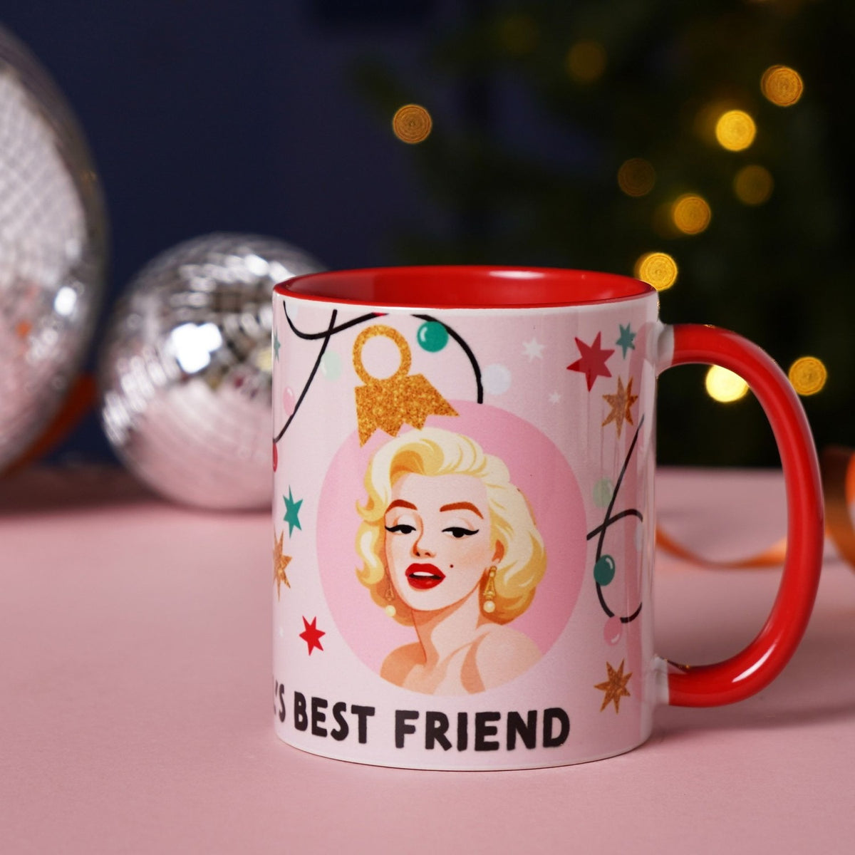 Icons Caffeine Is A Girl's Best Friend Stoneware Mug 11oz - Red