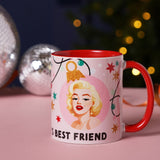Icons Caffeine Is A Girl's Best Friend Stoneware Mug 11oz - Red