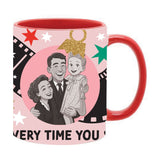 Angel Gets It's Wings Retro Stoneware Mug 11oz - Pink & Red