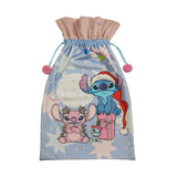 Stitch Christmas Present Sack with Pompom Drawstring - Blue
