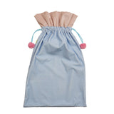 Stitch Christmas Present Sack with Pompom Drawstring - Blue