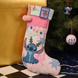 Stitch Icon Present Christmas Stocking with Pompoms - Pink