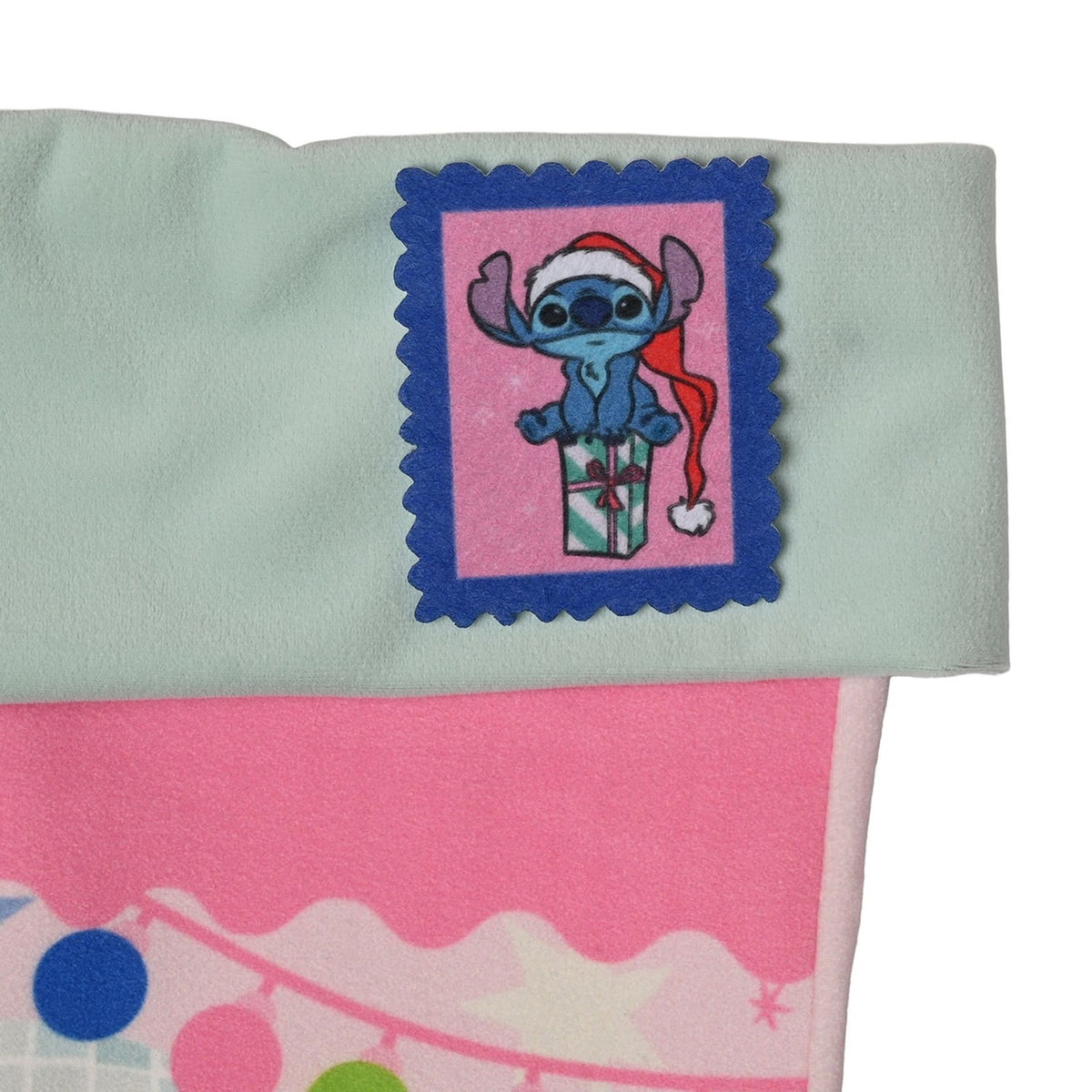 Stitch Icon Present Christmas Stocking with Pompoms - Pink