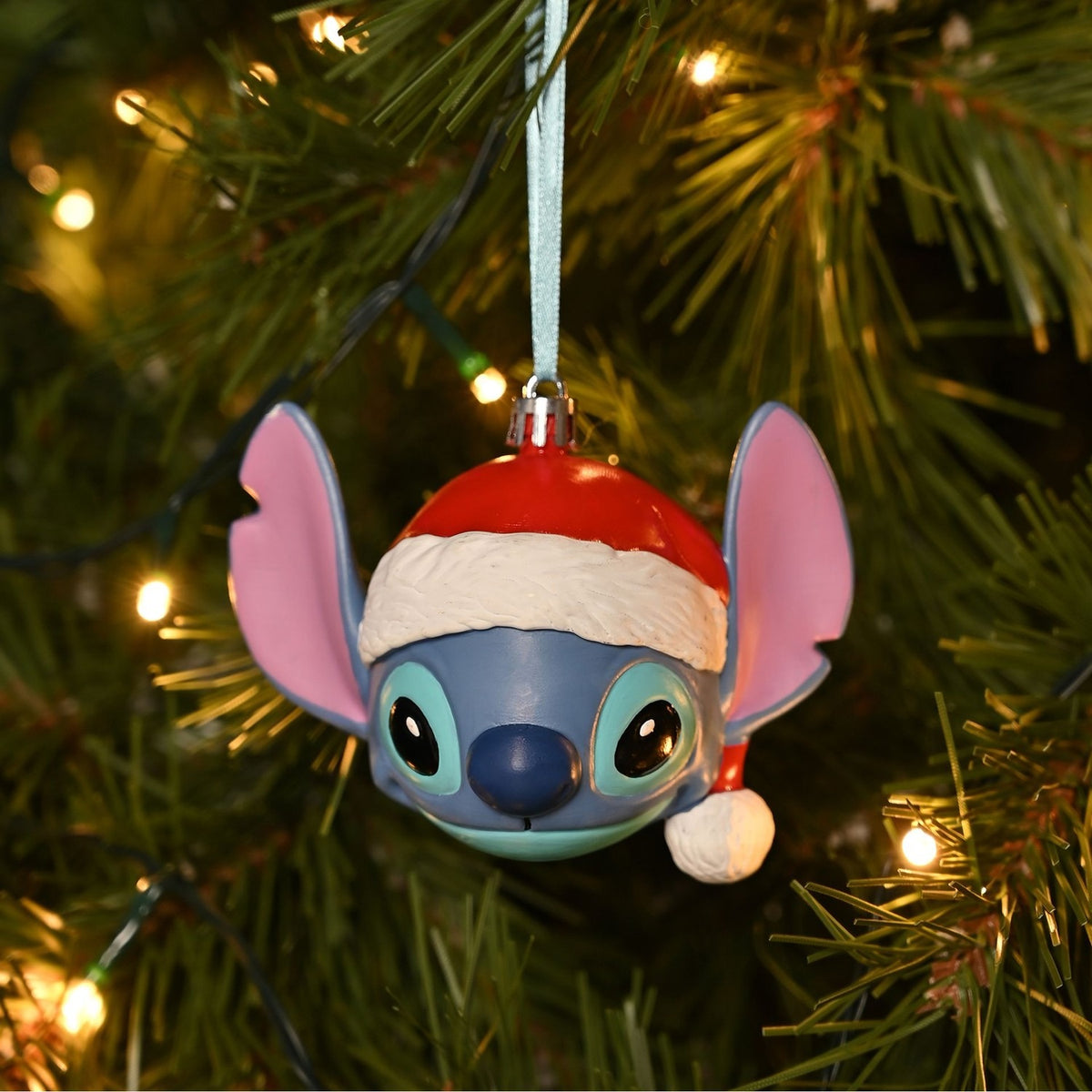 Stitch 3D Plastic Head Christmas Tree Decoration - Blue & Red