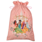 Christmas Sparkle Princesses Drawstring Present Sack - Pink