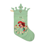 Ariel Princess Crown Cuff Stocking with Hanging Loop - Green