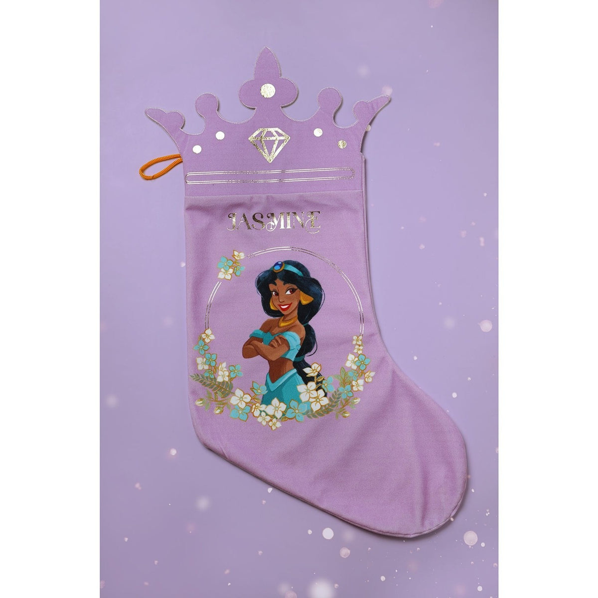 Princess Jasmine Crown Cuff Christmas Stocking - Purple