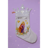 Rapunzel Princess Christmas Stocking with Crown Cuff - Pink