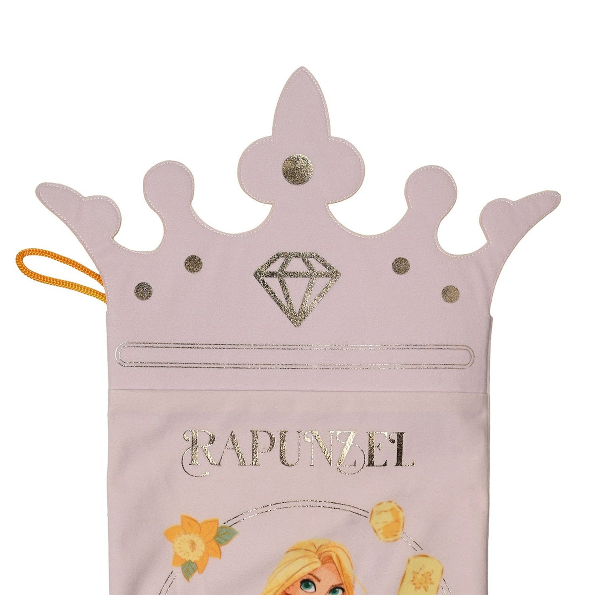 Rapunzel Princess Christmas Stocking with Crown Cuff - Pink