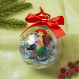 Princess Ariel Tree Bauble with Faux Flowers - Clear & Red