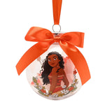 Princess Moana Bauble with Faux Flowers - Clear & Orange