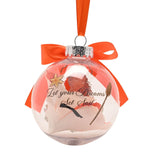 Princess Moana Bauble with Faux Flowers - Clear & Orange