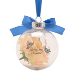 Snow White Princess Bauble with Faux Flowers - Clear & Blue
