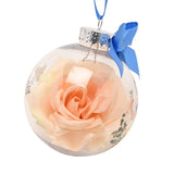 Snow White Princess Bauble with Faux Flowers - Clear & Blue