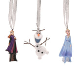 Set of 3 Frozen Hanging Resin Christmas Tree Decorations