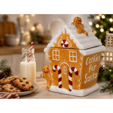 Cookies For Santa Gingerbread Ceramic Biscuit Barrel - Orange
