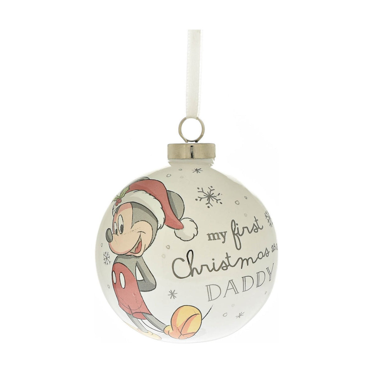 Mickey Mouse Daddy Ceramic Christmas Tree Decoration - White