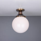 Yerevan Glass Globe Flush Ceiling Light - 20cm