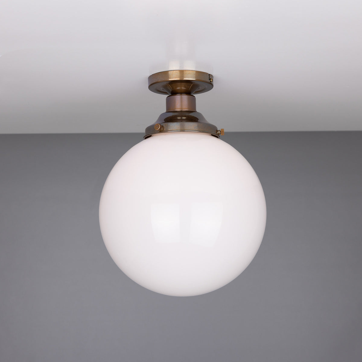 Yerevan Glass Globe Flush Ceiling Light - 25cm