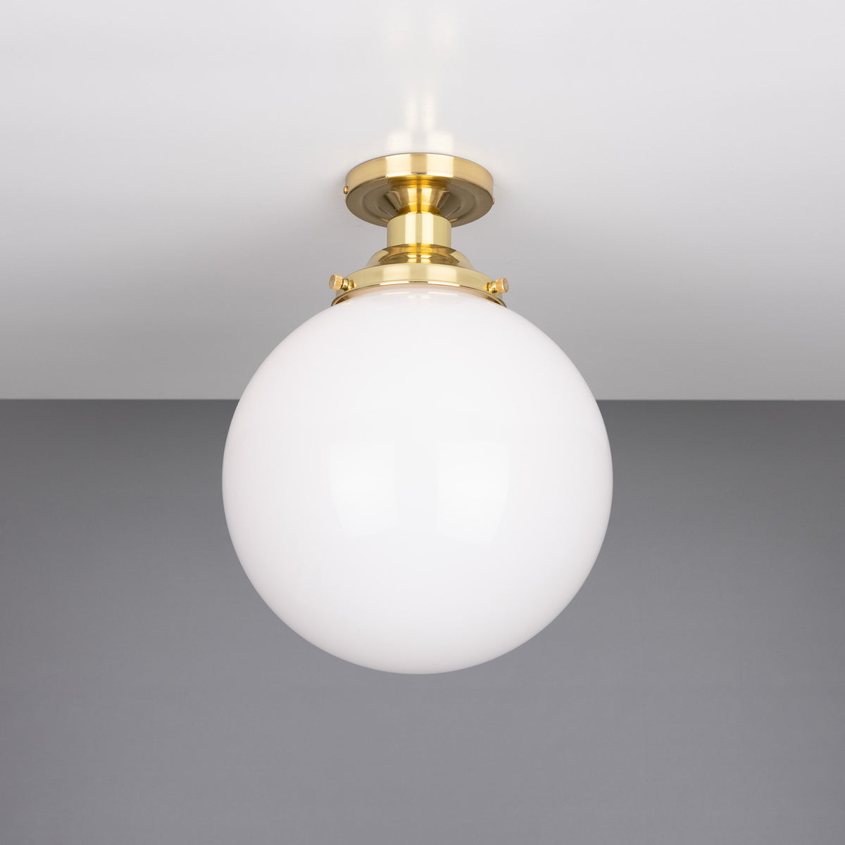 Yerevan Glass Globe Flush Ceiling Light - 25cm
