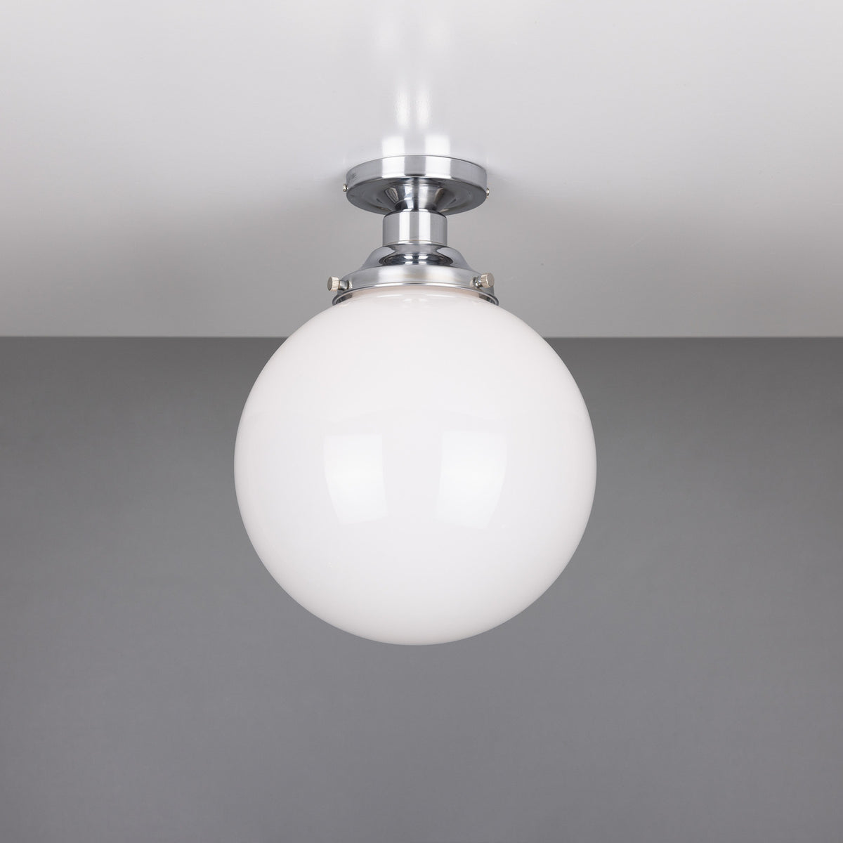 Yerevan Glass Globe Flush Ceiling Light - 25cm