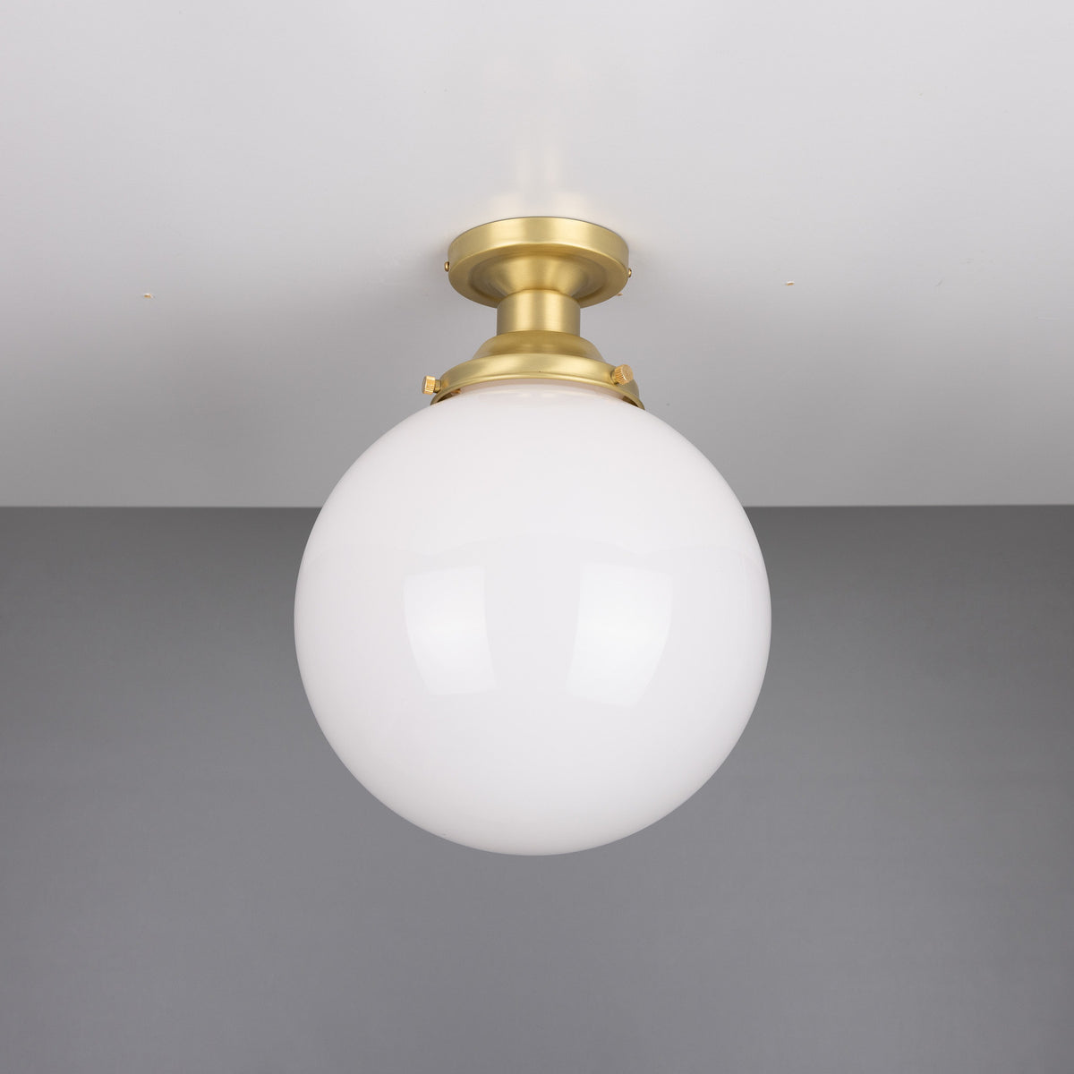 Yerevan Glass Globe Flush Ceiling Light - 25cm