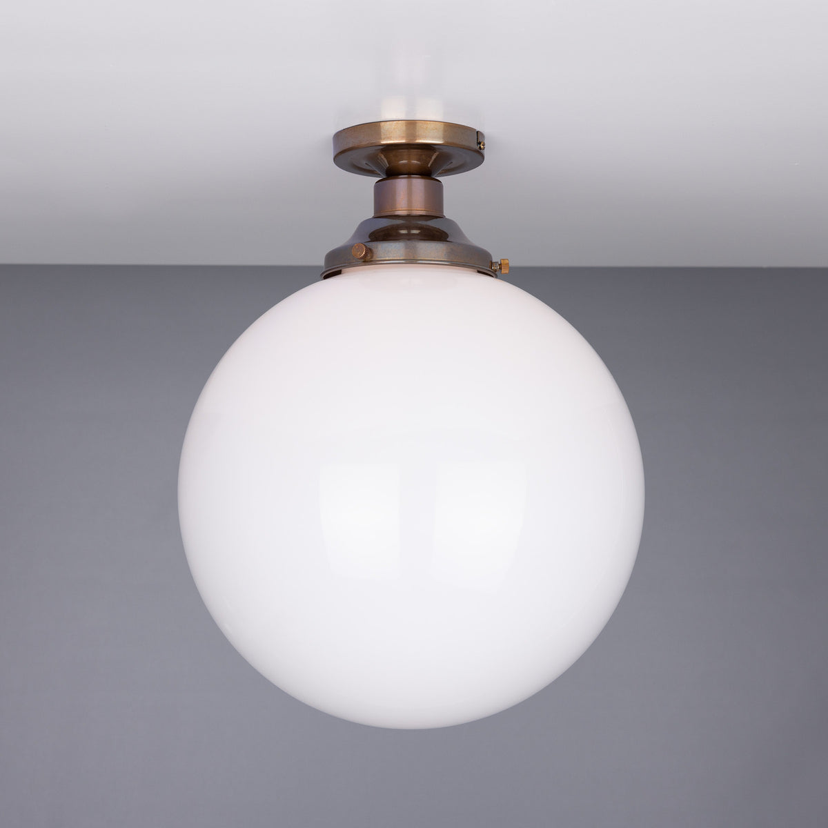 Yerevan Glass Globe Flush Ceiling Light - 30cm