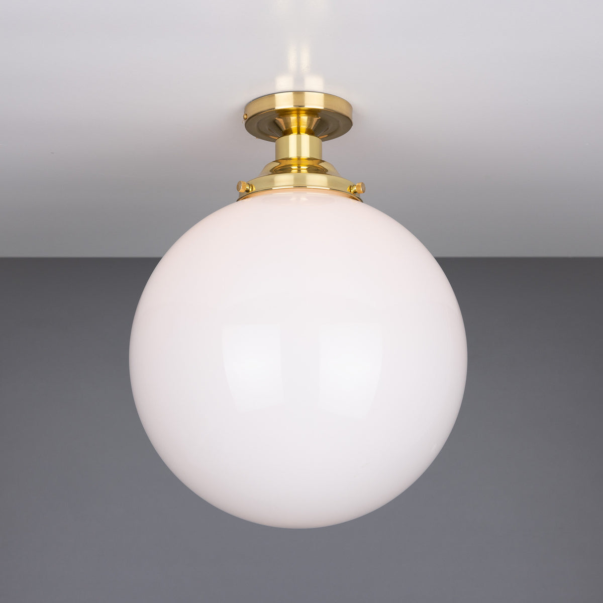 Yerevan Glass Globe Flush Ceiling Light - 30cm