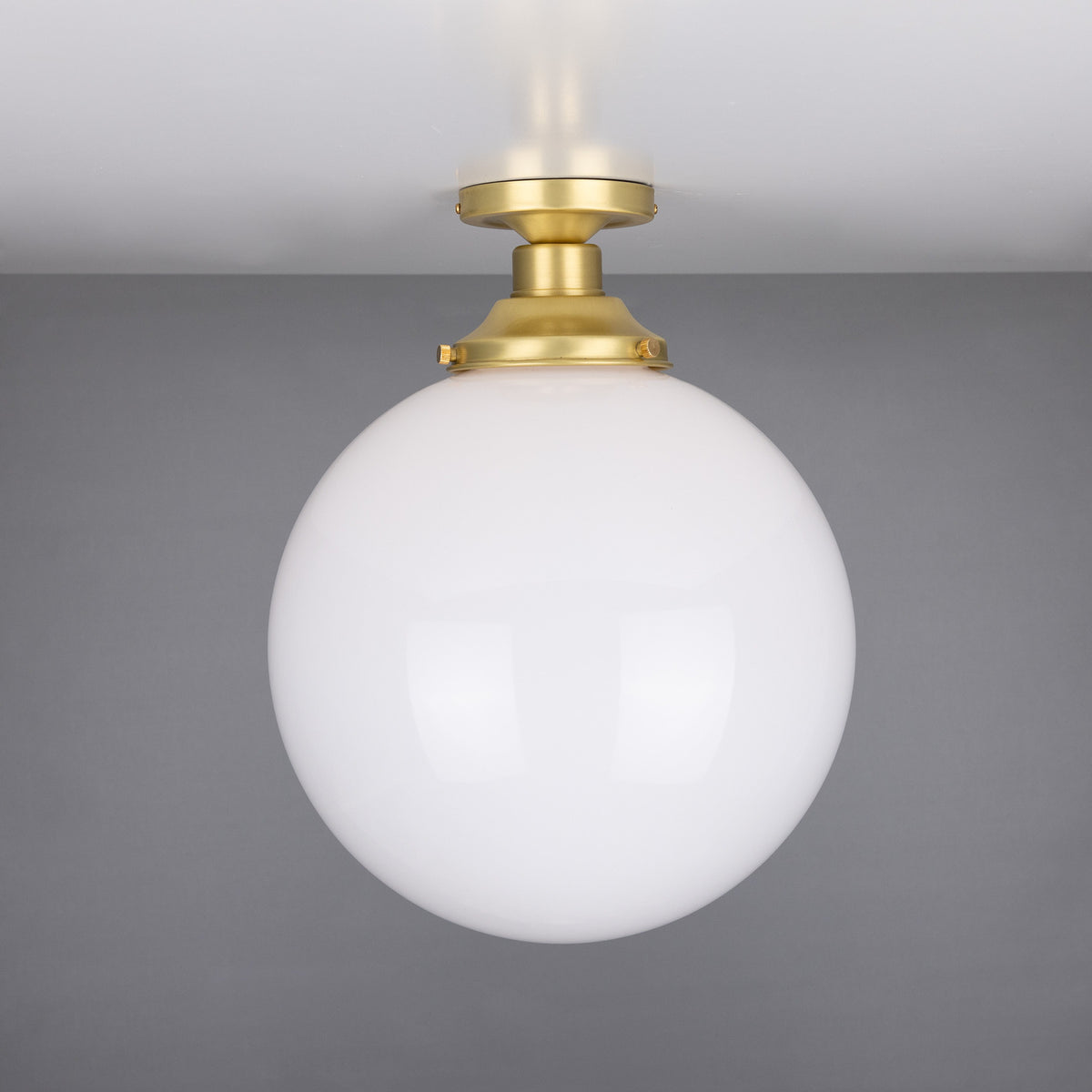 Yerevan Glass Globe Flush Ceiling Light - 30cm