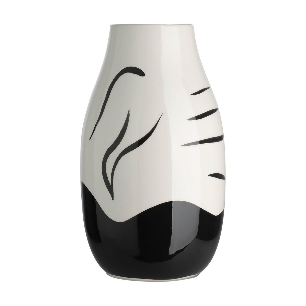 Yuzawa Ceramic Vase - Black & White