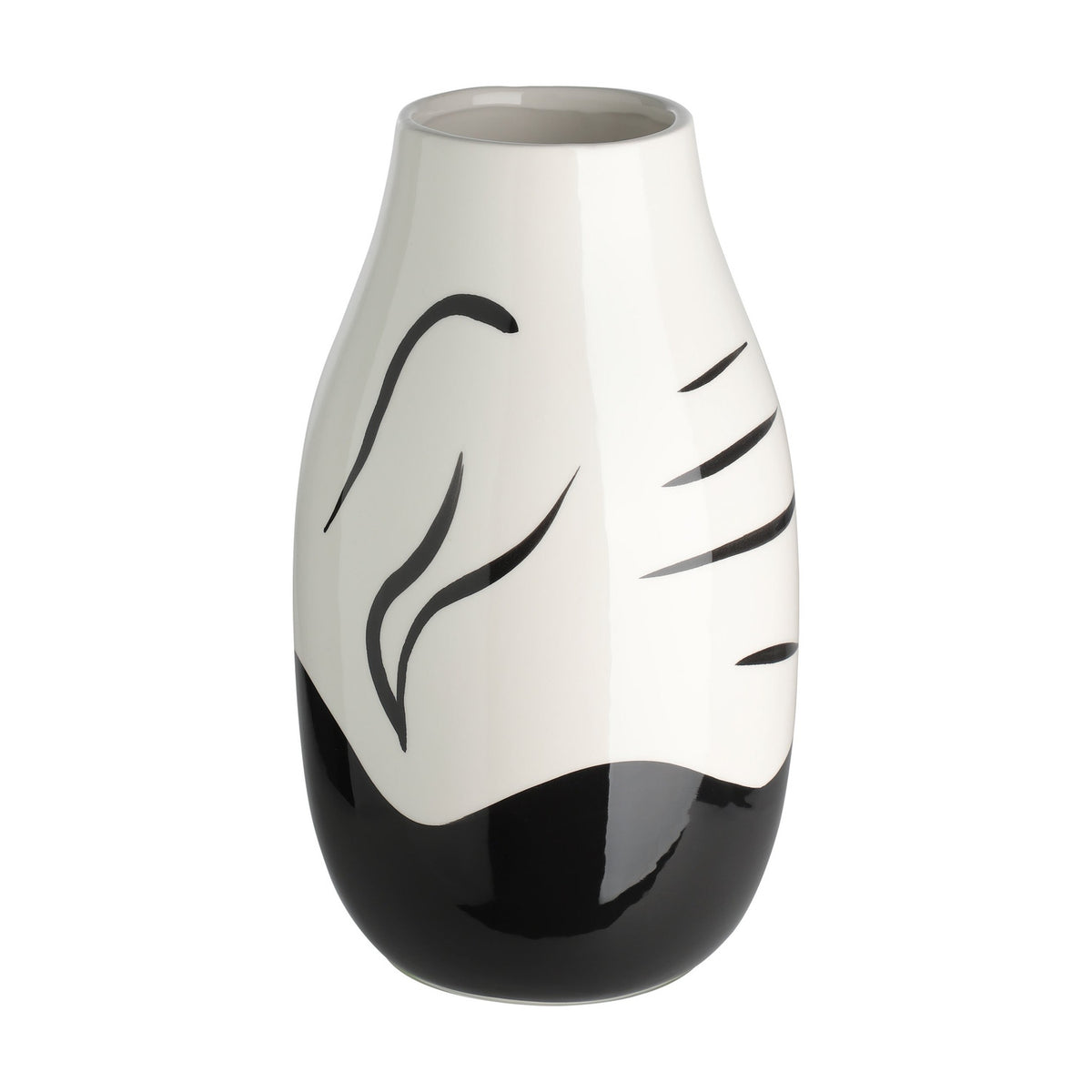 Yuzawa Ceramic Vase - Black & White